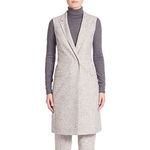 Hugo Boss Womens Karana Printed Notch Collar Outerwear Vest